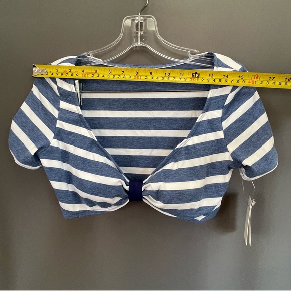 Splendid Anthropologie striped crop top bralette rutched knot tie shirt - Picture 9 of 12